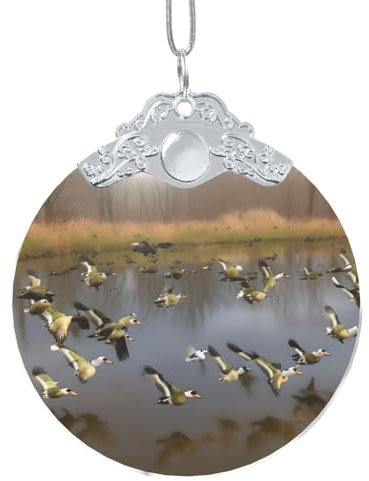 Weihnachtsbaumschmuck aus klarem Glas mit Jagd-Motiv fliegende Wildenten für Hochzeit, Party, Dekoration, Weihnachtsgeschenke