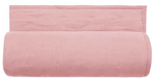 Linnea Couvre-lit 180x240 cm Celeste Velours piquage Points brodés Rose