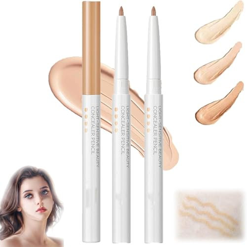 Multifunktionaler Concealer-Stick, Wasserfester, Deckender Beauty-Concealer-Stift, Lippenkontur Verändern, Augenbrauenform Verfeinern, Kontur- und Concealer-Stift (3 Stück)
