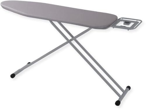 SensaHome Bügelbrett – Klappbarer Bügeltisch mit Bügeleisenständer – 120×38cm – Hellgrau