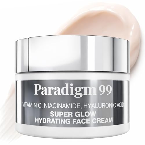 Paradigm 99 Super Glow Hyaluronsäure Feuchtigkeitsspendende Gesichtscreme – Vitamin C & Niacinamid, Tagescreme mit Sofort-Glow-Effekt, Vegan, 50 ml