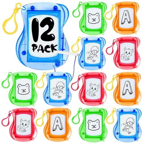 Mini tavolo da disegno magnetico, 12 Pezzi Mini Lavagna Magica per Bambini, lavagne da disegno per premi in classe, Gadget Compleanno Regalini Fine Festa Compleanno Bambini per Halloween, Natale