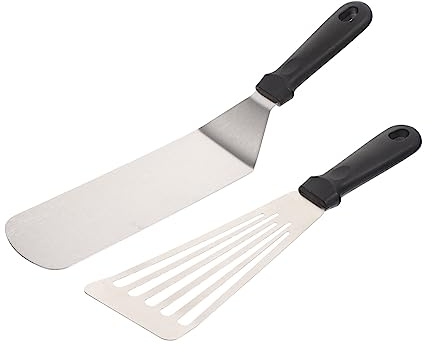 DIYEAH 2 pièces Spatules Barbecue Acier Inoxydable Multi-Usage pour Poisson et Steak Ustensiles de Cuisine Professionnels Résistants Adaptées Grill et Plaque de Cuisson