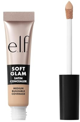e.l.f. Soft Glam Satin Concealer, mittlere Deckkraft für Unreinheiten und Augenpartie, setzt sich nicht ab, langanhaltend, vegan und tierversuchsfrei, 20 Light Cool