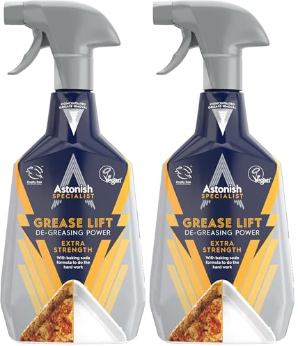 Astonish Specialist Extra Strength Grease Lifter Spray, for De-Greasing Surfaces and Kitchen Appliances, Fast Acting Strong Formula, Contains Baking Soda, 750ml (Pack of 2)