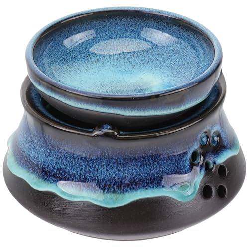 Kerzenständer Teewärmer aus Keramik, Blau, Dekorativ für Teekannen