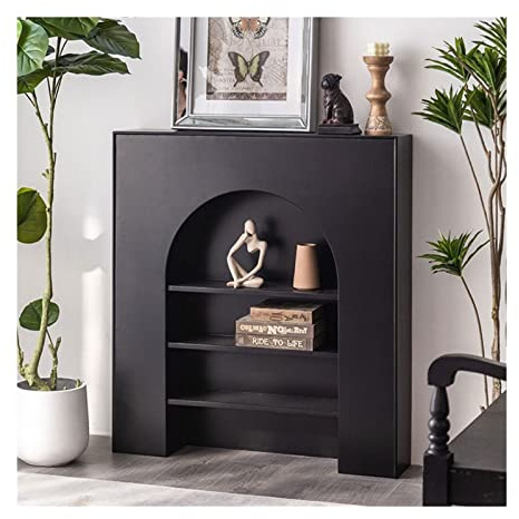 WANGHAI-666 Fireplace Mantel Surround Electric Fireplace Stove Mantel Surround French Decorative Cabinet Simulation Black Display Living Room Trim(110 * 24 * 120cm)