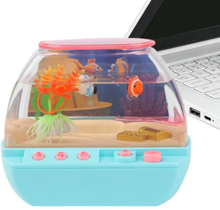 Juguetes De Acuario Infantiles Decoración Para Mesa Con Música Y Luz | Juguetes Simulados De Pecera Para Niños Y Niñas Hogar Apartamento Salón Dormitorio Estudio Estantería Soporte TV Festividad