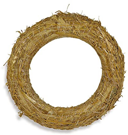 Riffelmacher 75120 - Strohkranz natur, Durchmesser 30 cm, 1 Stück, Adventskranz, Weihnachten, Kerzenhalter, Gesteck, Dekoration, Basteln