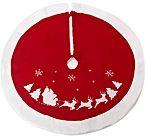Heitmann Deco runde Filz-Baumdecke - Schutz vor Tannennadeln - Tannenbaum-Unterlage mit Weihnachtsmotiv - rot, weiß