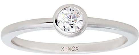 XENOX XS7279 Damen Ring Silver Circle Sterling-Silber 925 Silber weiß Zirkonia 17,2 mm Größe 54
