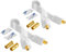 POPPSTAR 2x 28cm SAT Fensterdurchführung (0,2 mm Fensterdurchführung SAT Kabel sehr flach), 4x F-Stecker (2x auf Antennenstecker, 2x auf Antennenbuchse), 4 Klebepads, weiß