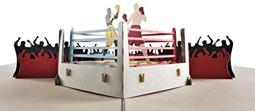 iGifts And Cards Boxen 3D Pop Up Grußkarte - Sport, Schwarz, Kampf, Menschenmengen, Gewinner - Flach zusammenklappbar - Spaß, einfach so, Sport, besondere Tage