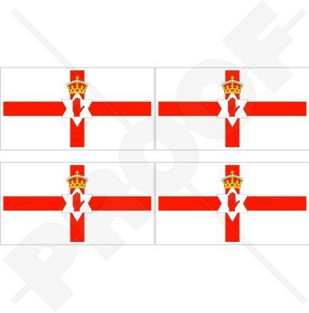 NORDIRLAND Flagge Ulster Fahne Großbritannien UK 50mm Auto & Motorrad Aufkleber, x4 Vinyl Stickers