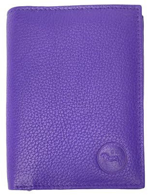 LOLUNA® Petit Portefeuille Classique en Cuir Vachette, Souple et Compact, 2 Volets Pratique pour Placer permis - identité - Cartes - Billet - Monnaie - Idée Cadeau pour Homme et Femme - Violet