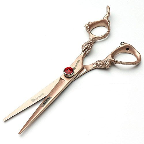 Rose Gold 440c high Hardness Japanese Hairdressing Scissors Salon Hairdressing Barber Hair Cutting and Hair thinning Hairdressing Professional Tools (Cutting Scissors)