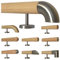 TIBU Kiefer Holz Handlauf Geländer 0,3m - 5m, Länge 80 cm, Ende Edelstahlbogen und 2 gerade Halter