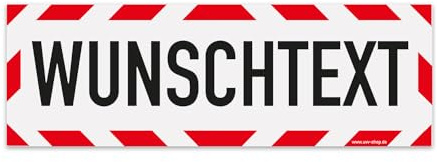 UvV Kfz reflektierendes Klebeschild -Wunschtext- Schild Reflexfolie RA1 (45x15 Klebefolie)