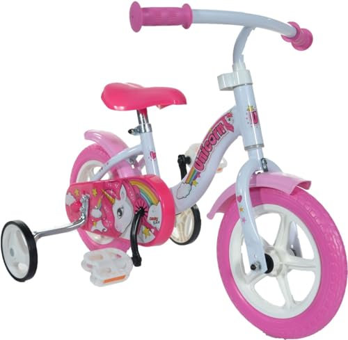 Dino Bikes Baby-Boys Kinderfahrrad Fahrrad, Weiß/Pink, 10 Zoll