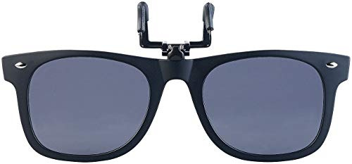 PEARL Sonnenclip: Sonnenbrillen-Clip in klassischem Retro-Look, polarisiert, UV400 (Brillen Clip System, Brille mit Sonnenclip, Farbe)