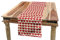 ABAKUHAUS Valentine Tischläufer, Vibrant Red Hearts, Esszimmer Küche Rechteckiger Dekorativer Tischläufer, 40 x 225 cm, Dunkle Koralle Elfenbein