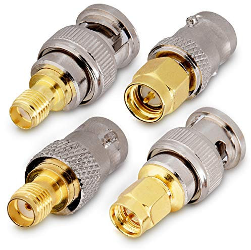 Kwmobile 4X SMA auf BNC Adapter - 4 Varianten - Female Male zu BNC Female Male Konverter - Koaxial Steckverbinder