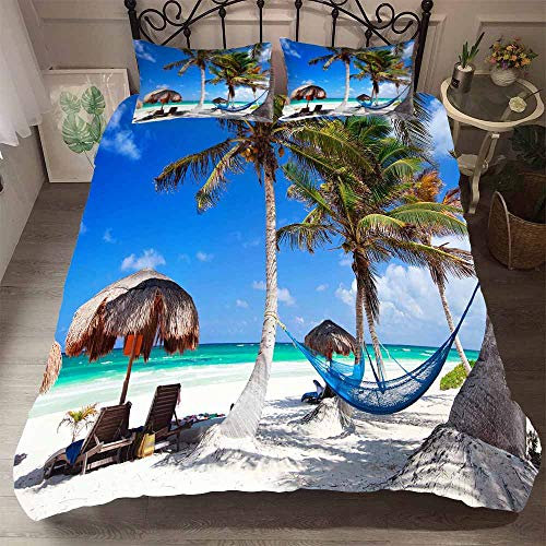 Odot 3D Bettwäsche-Set, Bettwäsche Set 100% Mikrofaser mit Reißverschluss Sparset Bettbezug mit Reißverschluss und Kopfkissenbezüge (2pcs-135x200cm,Hängematte)