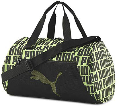 PUMA Damen at ESS Barrel Bag Sporttasche, Black-Fizzy Yellow, OSFA