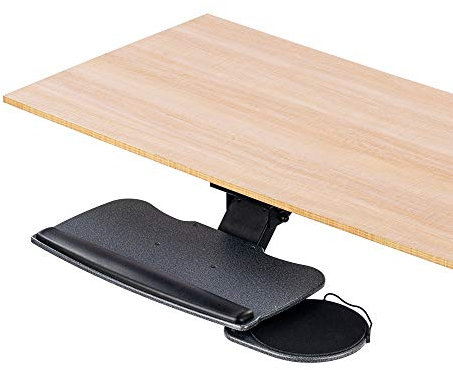 FERSGO Untertisch-Tastaturablage, 50.8x27.9 cm, 360° schwenkbar, höhenverstellbar und ± 15° Neigungswinkel 45.1 cm Schiene