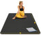ActiveGear Yogamatte, 1,8 m x 1,2 m x 8 mm, extra dick, langlebig, umweltfreundlich, rutschfest und geruchlos, Barfuß-Training und Premium-Fitness-Studio-Bodenbelag - Schwarz