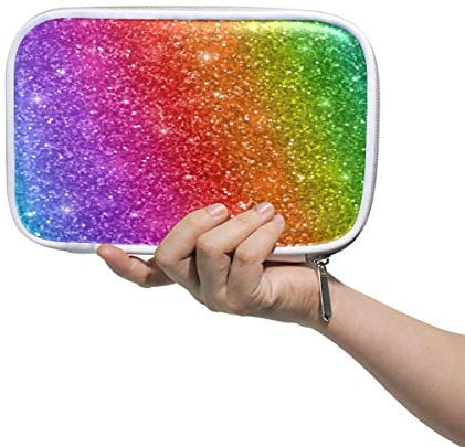 RXYY Federmäppchen Abstrakt Regenbogen Galaxis Star, Halter Mäppchen Reißverschluss Schreibwaren Reise Beutel Bürste Kosmetik Stifttasche für Schule Mädchen Jungs