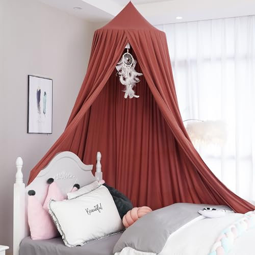 Extra großes Kinderbetthimmel für Mädchen und Jungen, Schlafzimmer, Dekoration, Kinderbett, hängendes Licht, blockierende Leseecke (Rosarot)