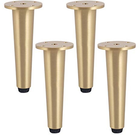 LOVEM Schrankfüße, Messing Möbelfüße Verstellbare Möbelbeine, Reines Kupfer, Bodenschoner Stummschaltung Rutsch, Möbelfüsse Wohnzimmerschrankfüsse, 4× Schrankfüsse/Messing Schraube(copper7.9in/20cm)