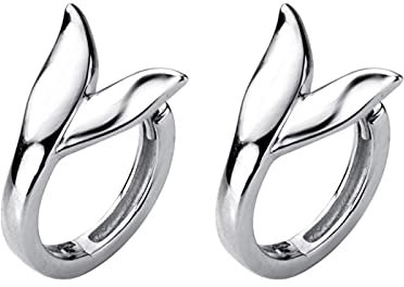 LOKILOKI Elegante Fuchsschwanz Creolen Für Frauen Echt 925 Sterling Silber Meerjungfrau Schmuck Mode Weiblichen Charme Ohrring