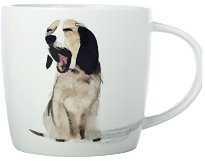 Maxwell & Williams DX1061 Tasse à café 400 ml - Série Best Furry Friends - Porcelaine avec chien bâillant - Coffret cadeau