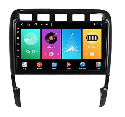 Autoradio 2 Din Bluetooth Écran Tactile 9 Pouce GPS Navigateur pour Porsche Cayenne 2002-2010 Radio Voiture Autoradios BT/USB/Mirror Link/GPS/FM/Carplay
