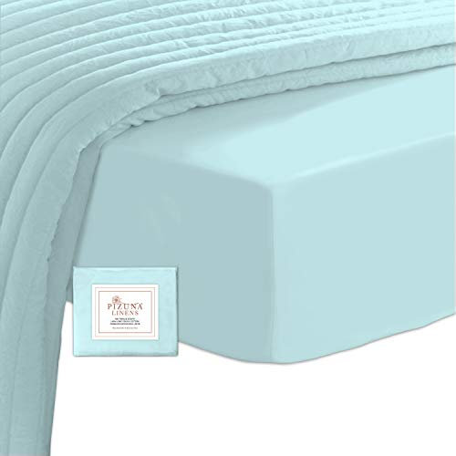 Pizuna Spannbettlaken 90x200cm 100% Baumwolle 400 Fadenzahl Langstapelige Weiche Satinbindung Hotelqualität Atmungsaktiv Elastisch Spannbetttuch bis zu 40cm Matratzenhöhe Senfgold