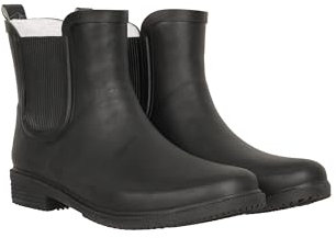 Mountain Warehouse Womens Ankle Wellies - Waterproof & Easy to clean Rainboots - Best for Autumn, Winter, Winter Hiking, Trekking, Outdoors & Walking Black Adult Shoe Size 4