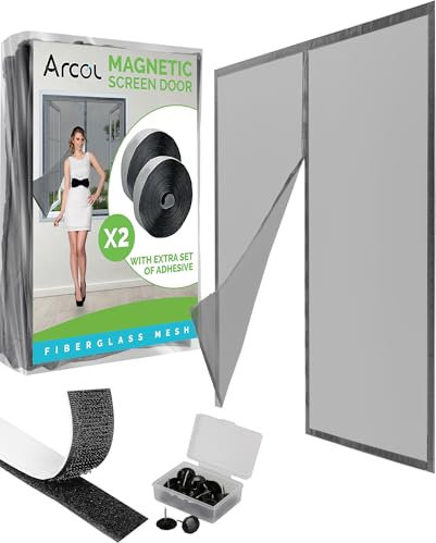 ARCOL Zanzariera Magnetica Finestra 120x150 cm in Fibra di Vetro – Stop Zanzare in 3 Min., Rete Ultra-Fine Anti-Insetti, Chiusura Automatica con Magneti e Pesi, Nastro a Strappo Extra-Largo (Grigio)