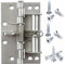 2Pcs 4inch Self-aligning Spring Hinge Automatic Closing Door Multi-Function Detachable Spring Hinges Positioning Door Closer,Silver