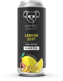Lemon Zest Ice Tea by KAYTEA - Organic Certified - Low Calorie - Cold Brewed - Black Tea Infusion - Refreshingly Light - Recyclable Cans (1 x 330mL)