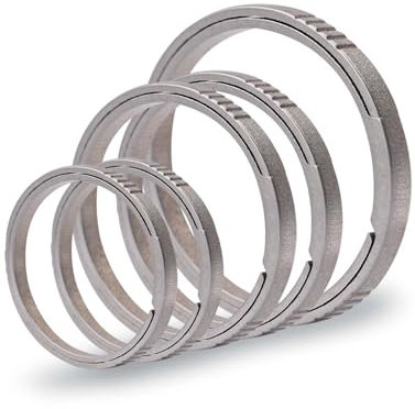 TIKIDESIGN Titan Schlüsselringe,30/25/19mm Schlüsselring mit Seitlich Drückender Design,Titan Flachen Schlüsselanhänger Ringe,Titan Spaltringe für Auto Haus Schlüssel Zubehör (1L+2M+2S sandgestrahlt)