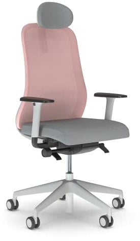 Nowy Styl Souly Bürostuhl, Synchronmechanik mit Sitztiefenverstellung, Taschenfederkernsitz, 2D Armlehnen, Netzrücken, 3D Kopfstütze, ergonomisch, Kunststoff, Dunkelgrau, Belastbarkeit bis 110 kg