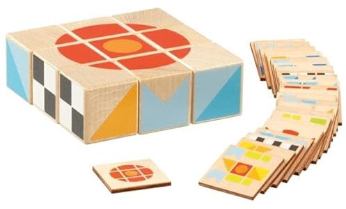 goki 58387 - Legespiel II - Spiel aus Holz für Kinder und Erwachsene - zum Erlernen von Farben und Formen - Fördert die Konzentration