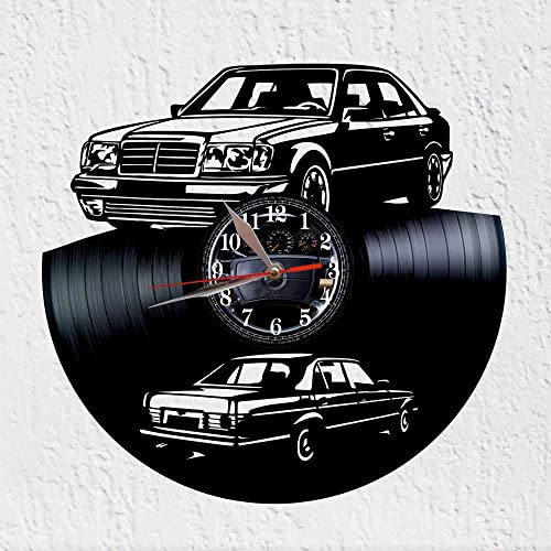 VINY WOODY Luxus-Auto-Wanduhr, groß, hochwertig, Schallplattenuhr, Wanddekoration, originelles Geschenk für das Auto von Prestigio