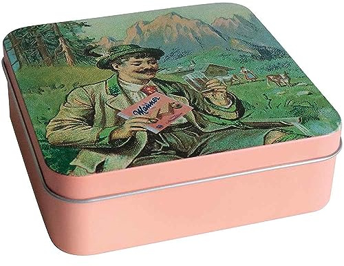 Manner Wanderdose-Design Wanderer - Rosa, 2 Abteilungen, Metall, Klassisch, Flip Top, Snackbox, Snackdose