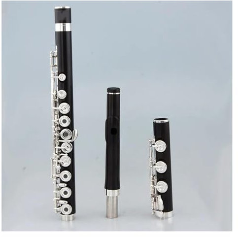Ebenholzflöte Professionelle C-Taste 17-Loch-Stiftlochflöteninstrumente Mit Koffer Querflöte für Anfänger