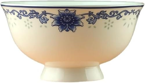 Keramikschüssel, Suppenschüssel, Reisschüssel aus Porzellan im antiken Palaststil, Breischüssel, Suppenschüssel, 13 cm, 5,1 Zoll hoher Fuß, hochwertiges Bone China-Haushaltsgeschirr-Set, Geschirr