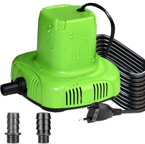 Lnicez Schwarzwasserpumpe, 140W 5110L/H Tauchpumpe Abwasserpumpe Ultra Leise Teichpumpe Wasserpumpen Mit 7,5m Kabel 2 Düsen Wasserpumpe