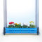 Masu Set base antracite, supporto per fioriera senza foratura, protezione anticaduta, davanzale regolabile, 78 – 140 cm (elementi decorativi: moderni, Skyblue)